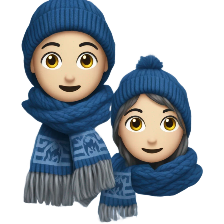 blue knitted Ravenclaw scarf emoji