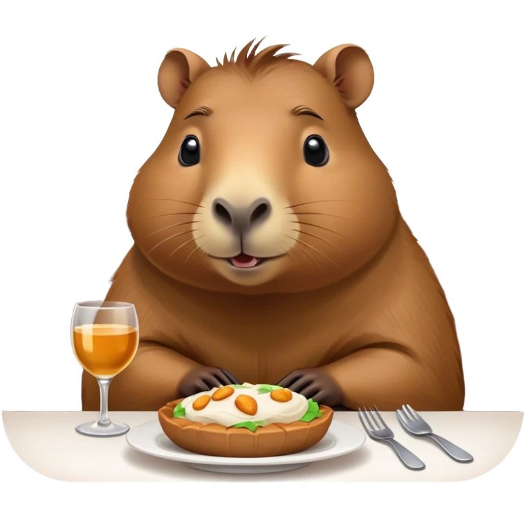 Un capybara al ristorante  emoji
