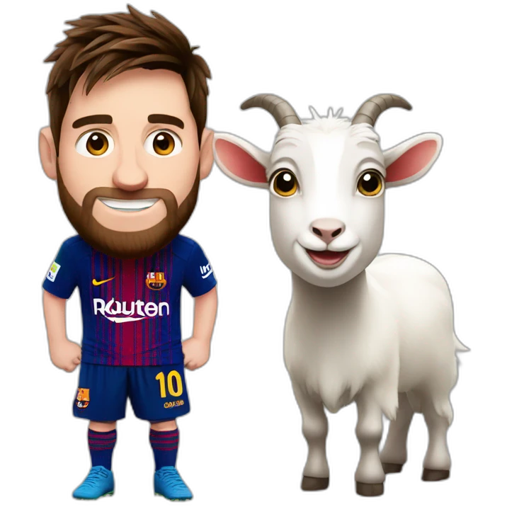 Messi with a goat emoji