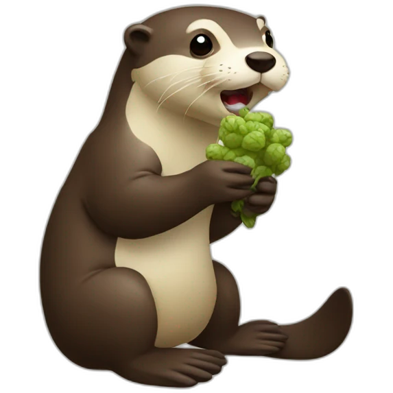 otter eating hop emoji