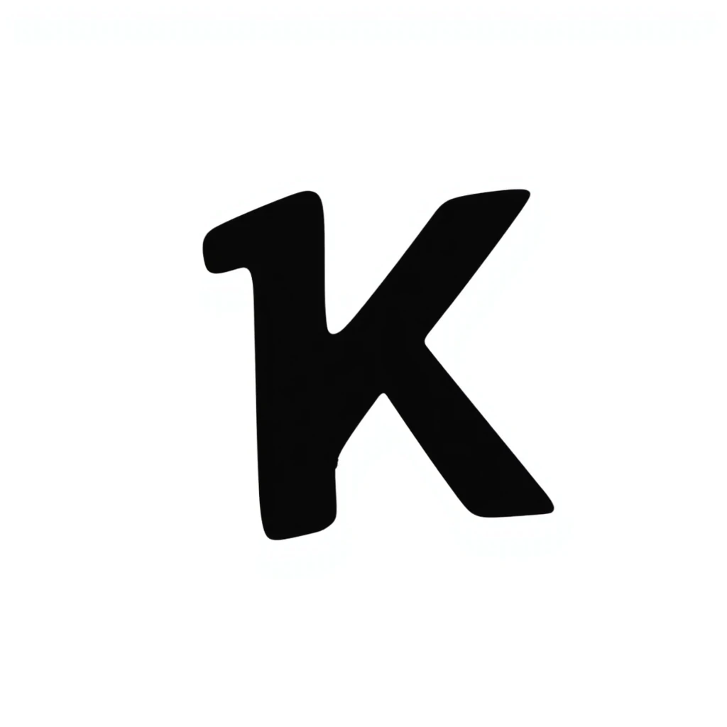 Hand-drawn Kaspa cryptocurrency with K logo emoji