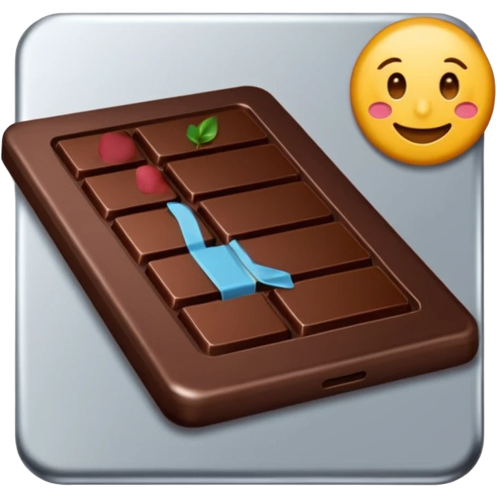 une tablette de chocolat emballé dans de l'aluminium emoji