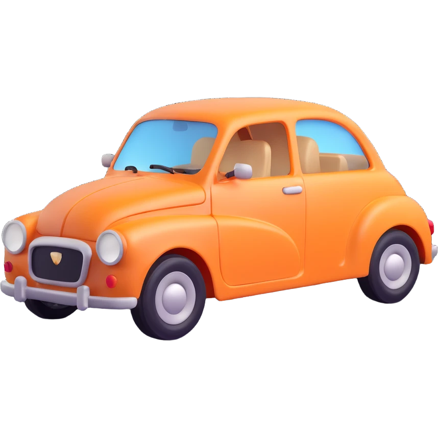 car, 3D icon style, realistic lighting, soft shadows, modern look emoji
