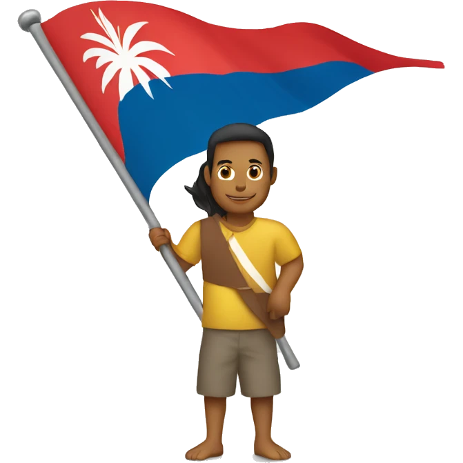 a man holding the flag of New Caledonia   emoji