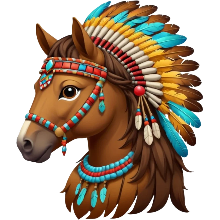 hourse in a Native American costume emoji