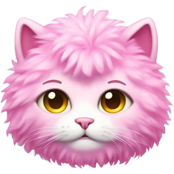 Pink full body fluffy cat with glitter emoji