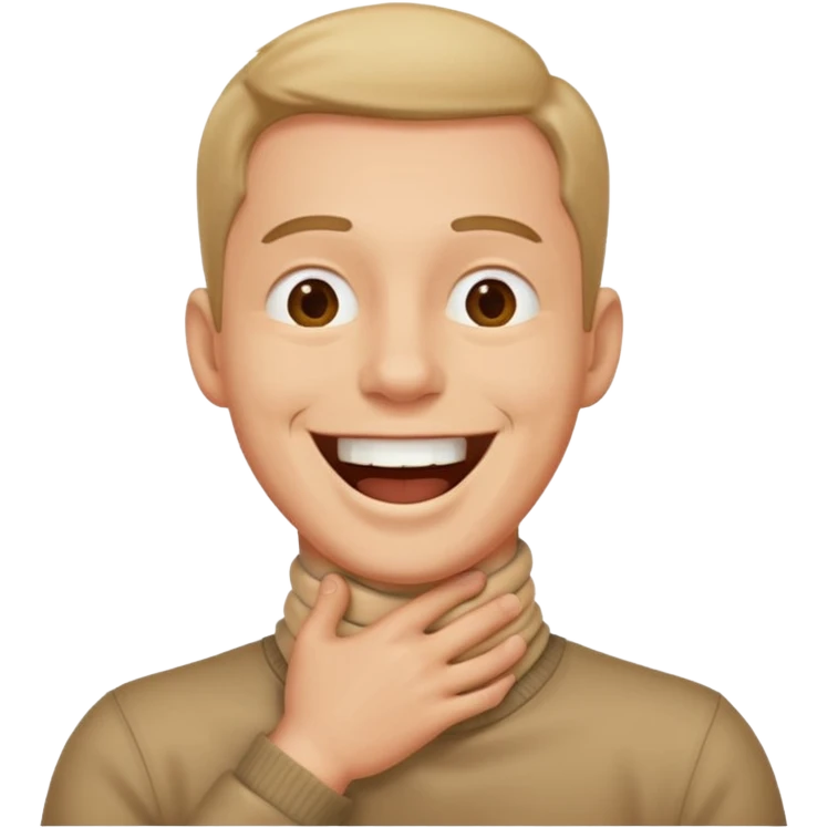 Man holding neck laughing  emoji