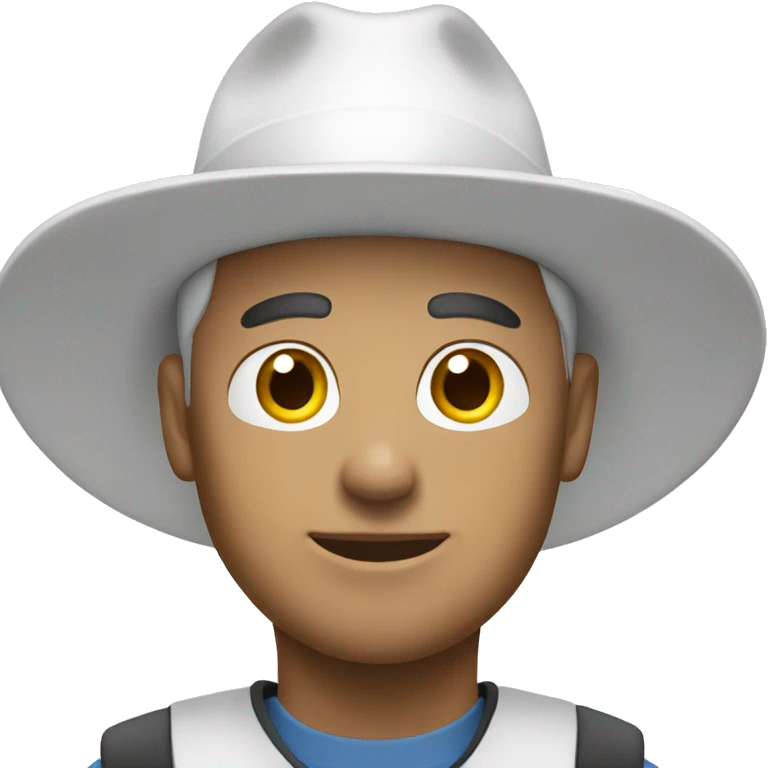 Man wearing white hat emoji