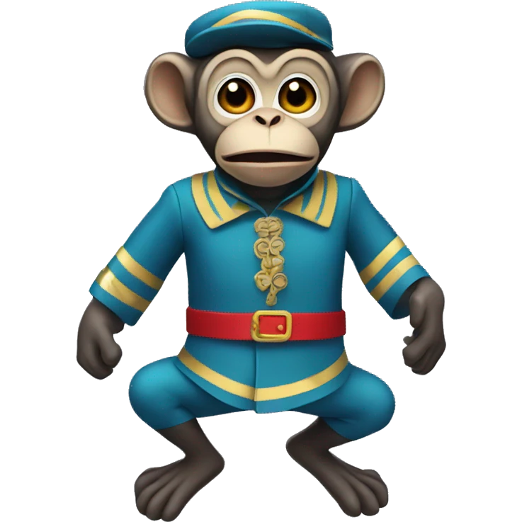 flying monkey wearing a bell hop uniform emoji