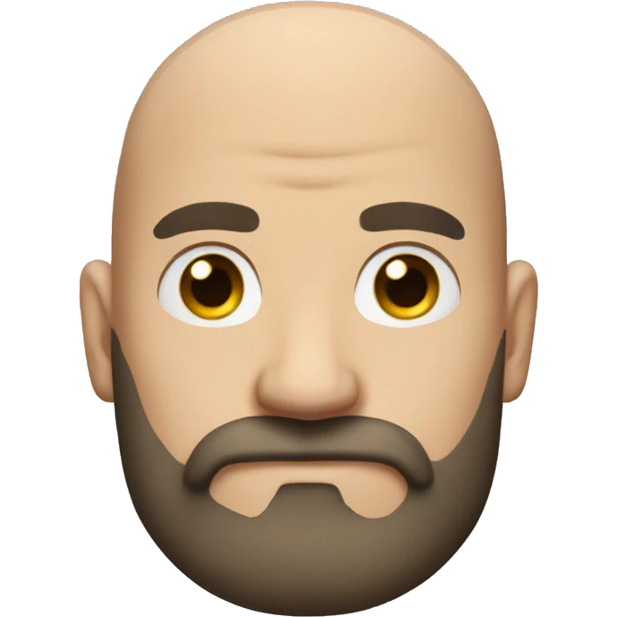 Bald man, full beard and mustache,  very muscular and hairy, semi  emoji