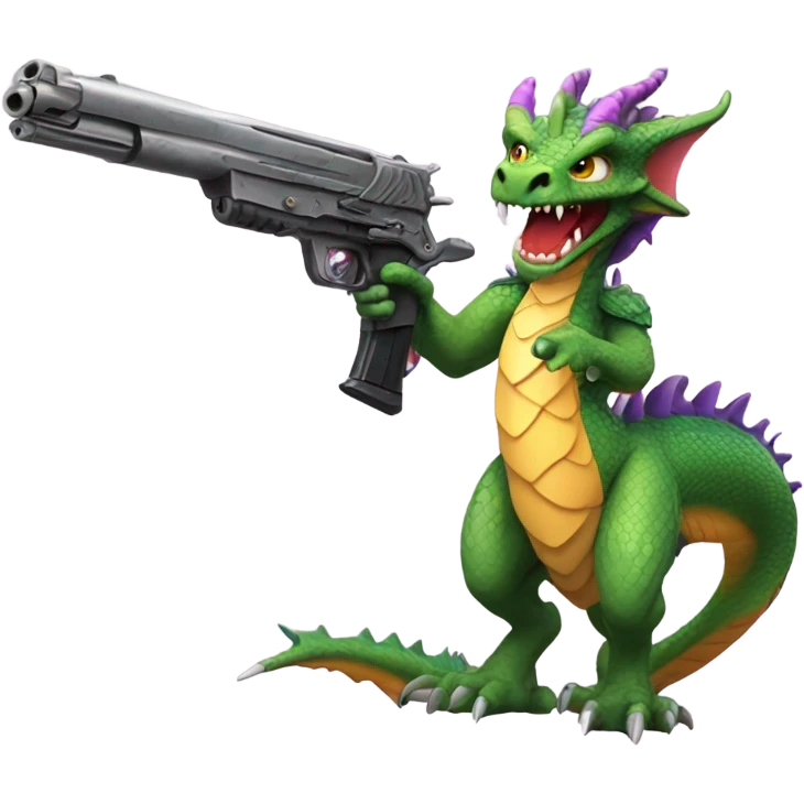 Girl dragon with a gun emoji