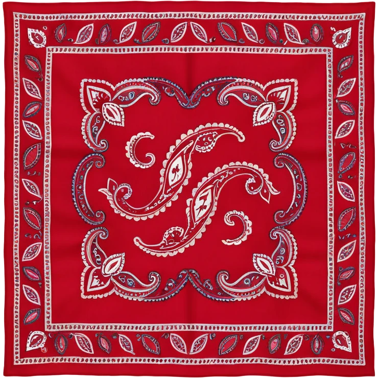 head bandana,Red paisley emoji