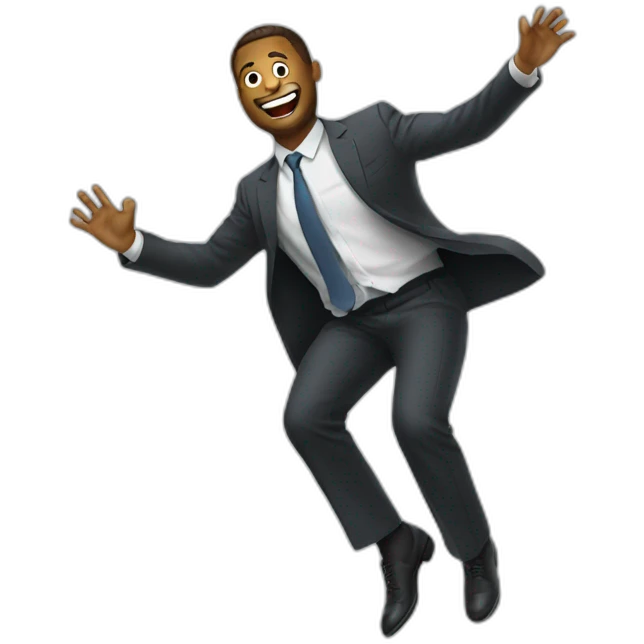 man in suit falling through the sky emoji