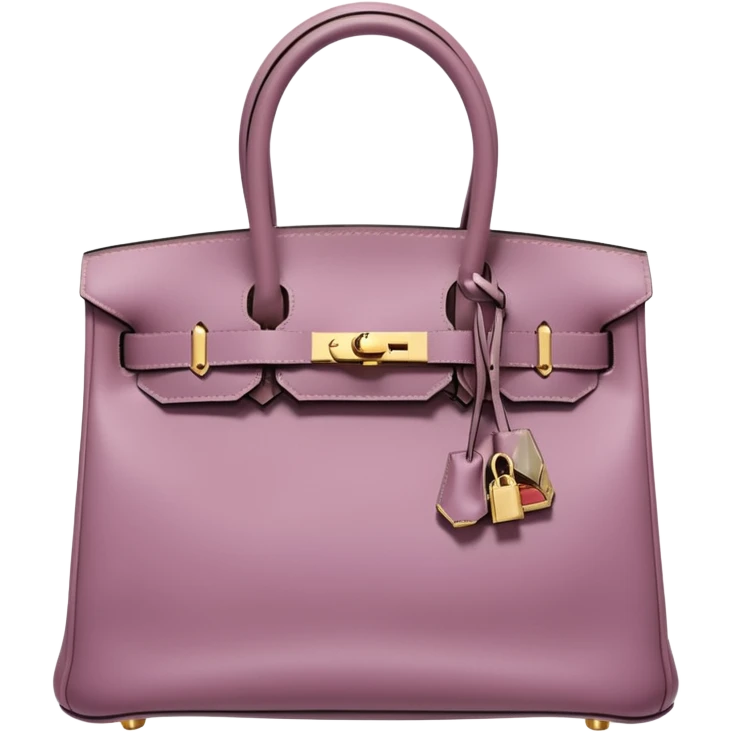 hermes birkin mauve color gold hardware emoji