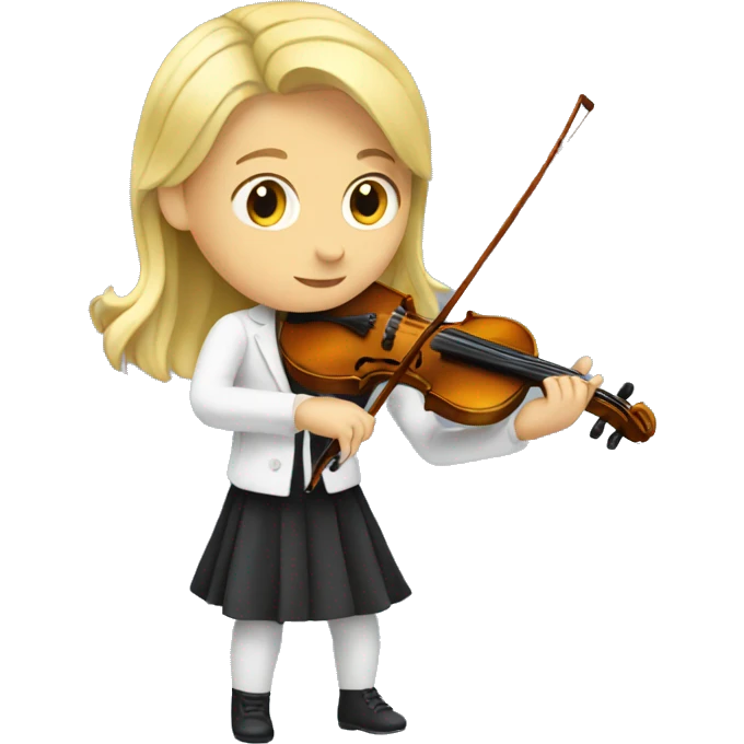 blond girl playing a violin emoji