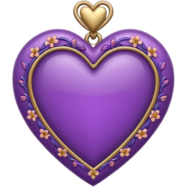 purple heart with a floral border emoji