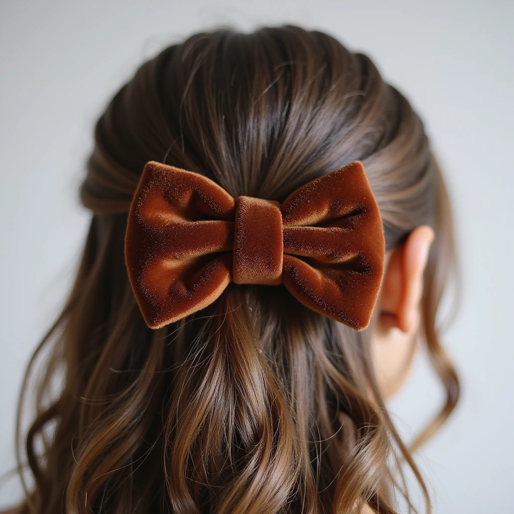 realistic hairclip made of velvet fabric, photorealistic style emoji