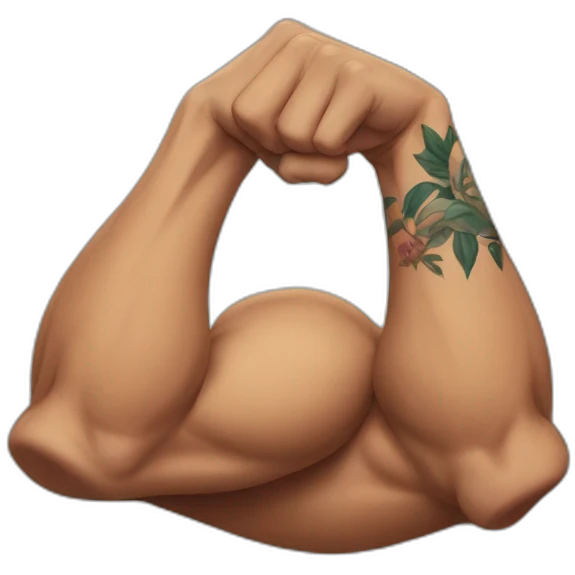 flexing arm with tattoos emoji