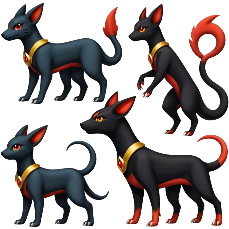 Salandit-Umbreon-Litten-Houndoom-Hybrid (Full body) emoji