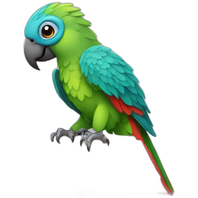 parrot with a book emoji