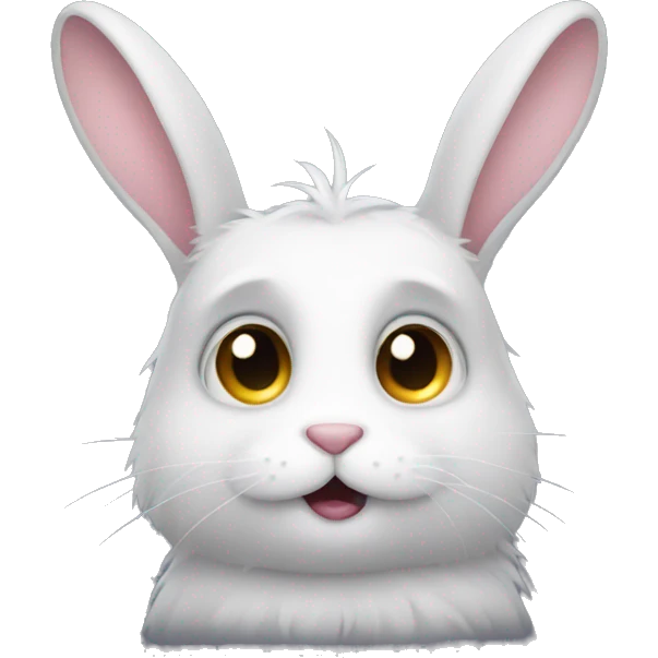 rabbit with hair and twinkle eye emoji