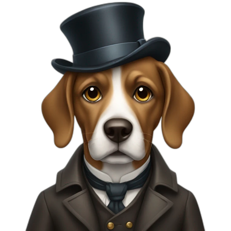 a dog dressed ah sherlock holmes emoji