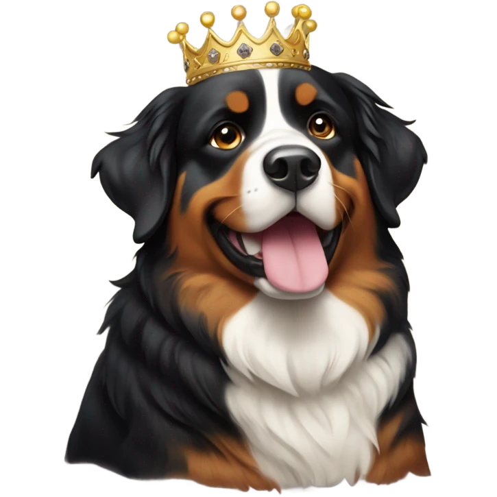 Bernese dog wearing a crown  emoji