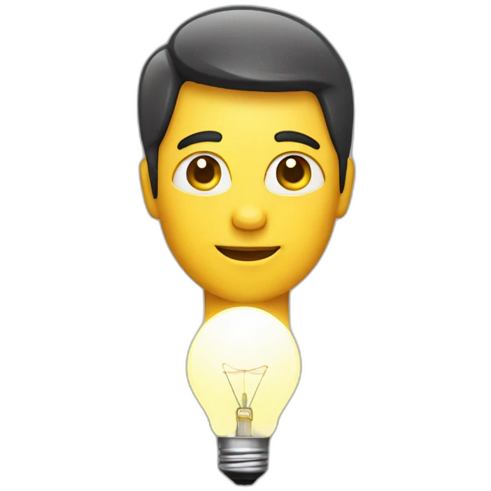 Person with an illuminated lightbulb above their head emoji