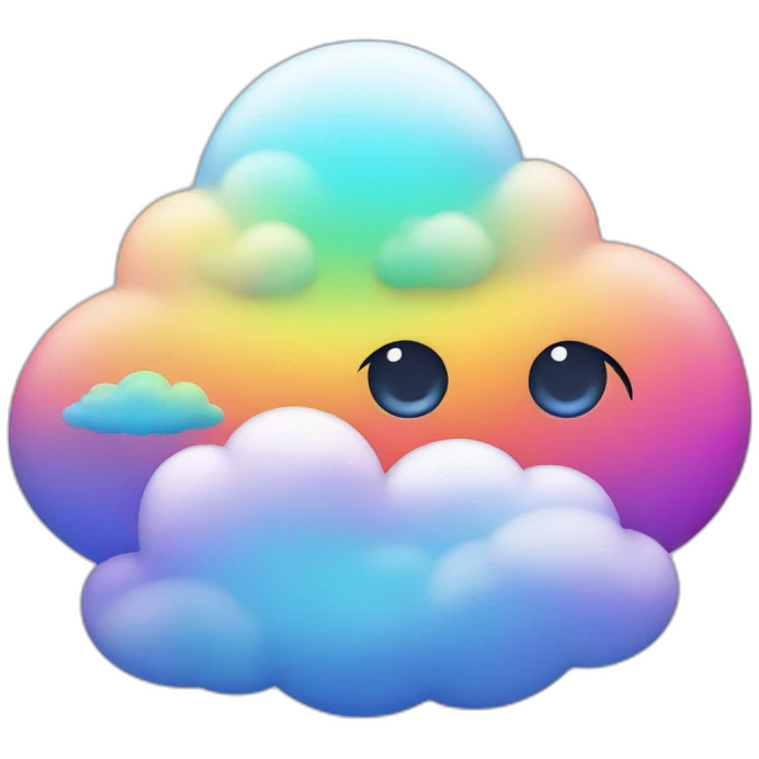 ovni whith clouds in rainbow colors emoji