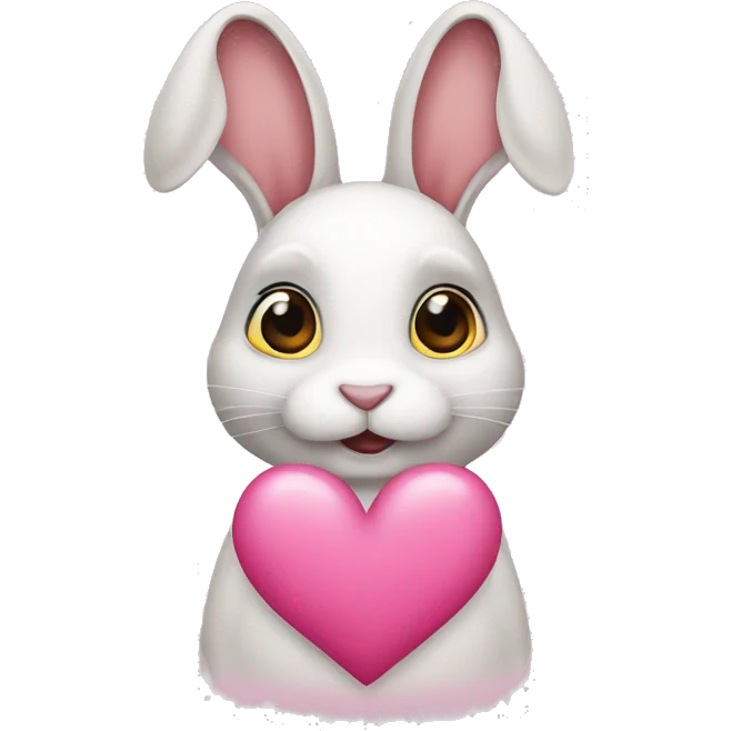 Rabbit with pink hearts  emoji