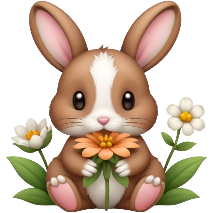 Bunny eating flower emoji