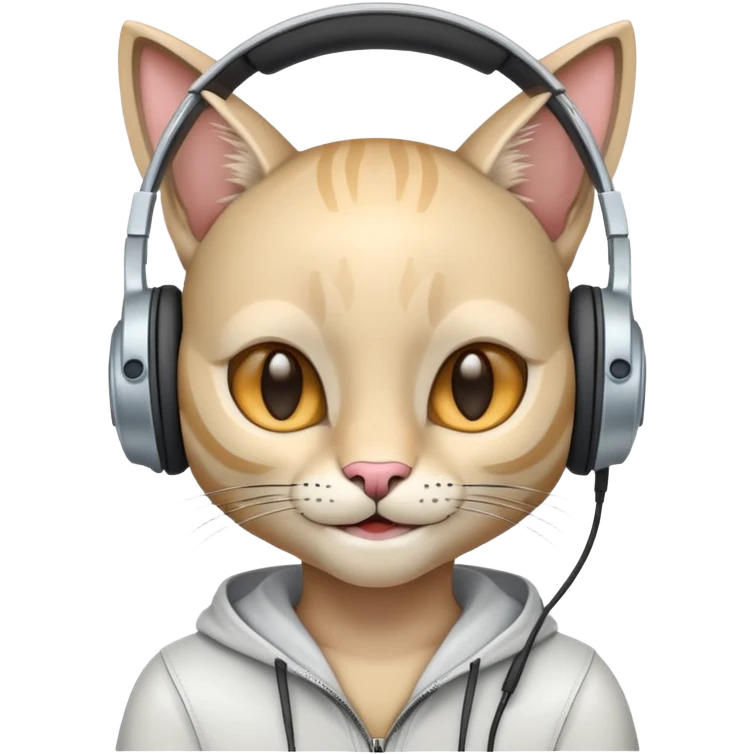a smiling cybercat wearing headphones emoji