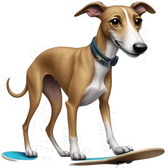 Greyhound dog on a skateboard emoji
