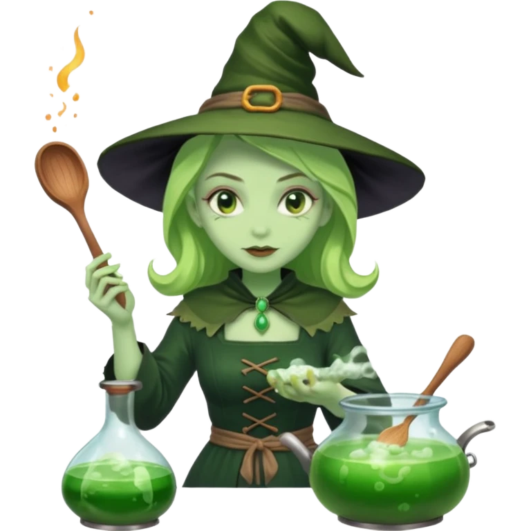 green witch cooking potion emoji