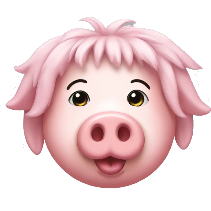 Pig in a wig emoji