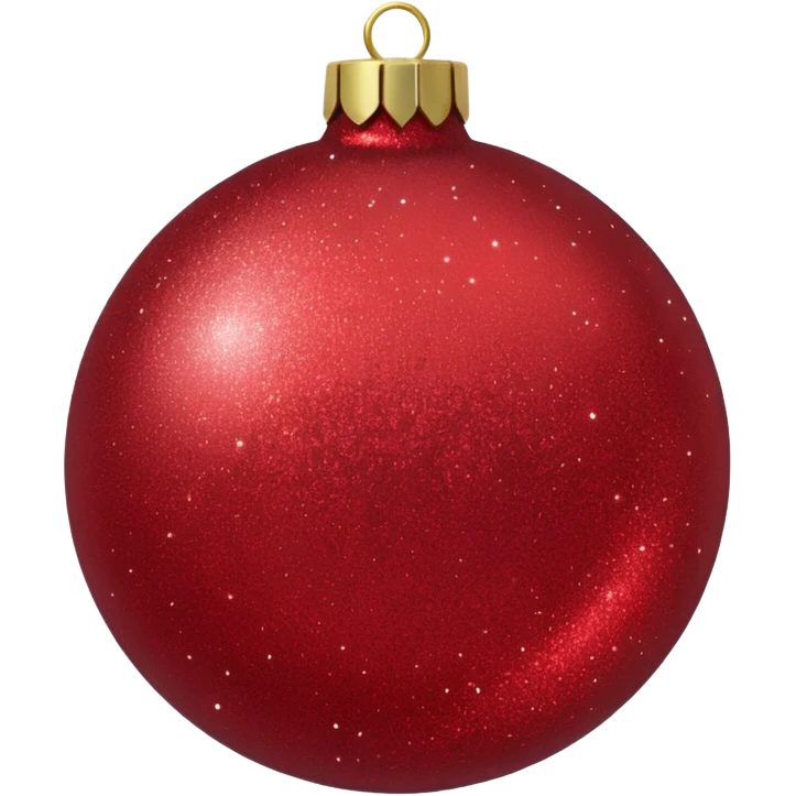 Red glitter ball ornament, matte emoji
