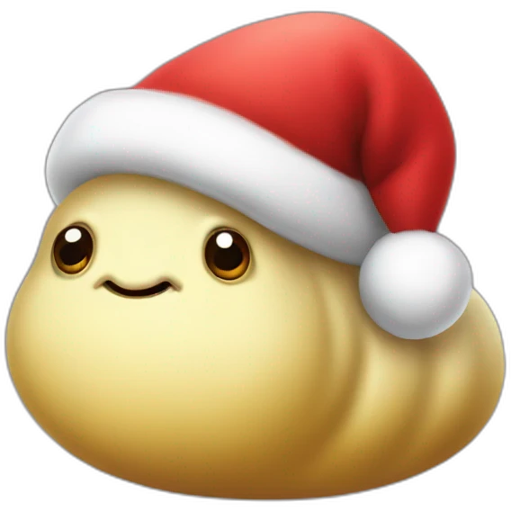 Fat slug with Santa hat emoji