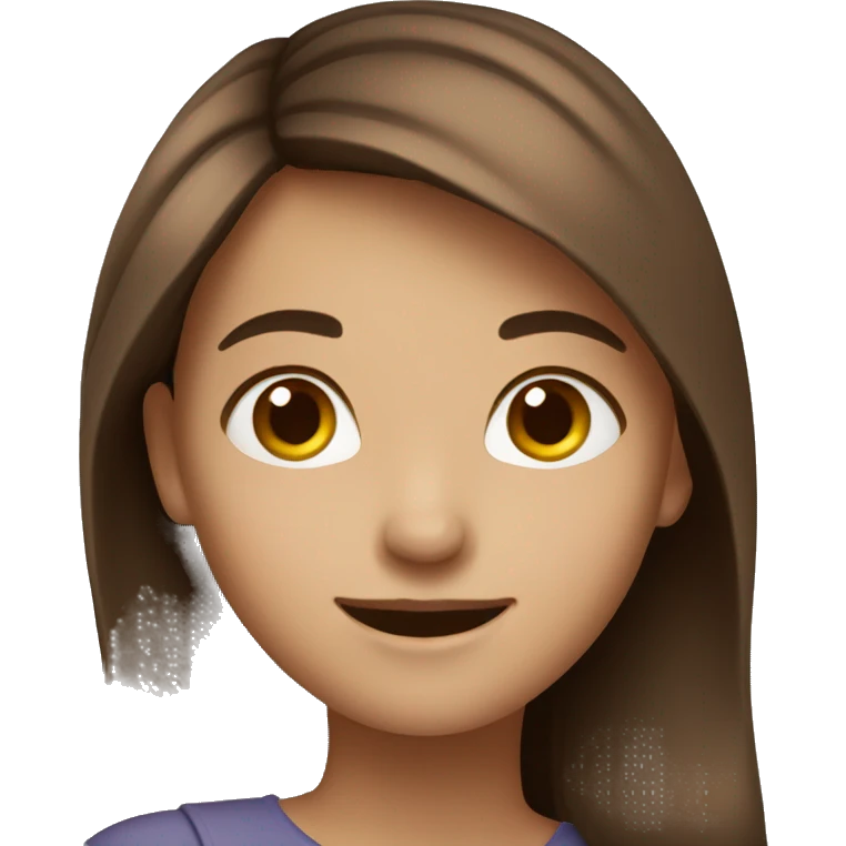 smiling girl with brown hair emoji