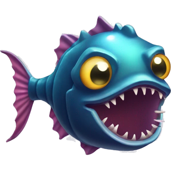 Cute glittery angler fish   emoji