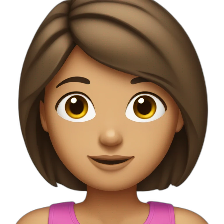 tanned brunette girl with bobbed hair  emoji