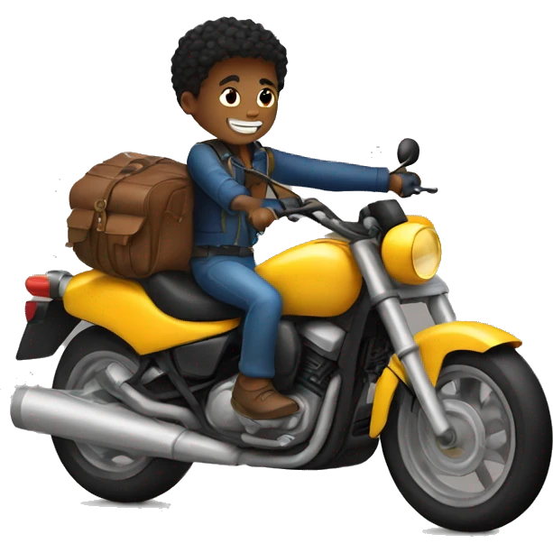 boy riding a motorcycle emoji