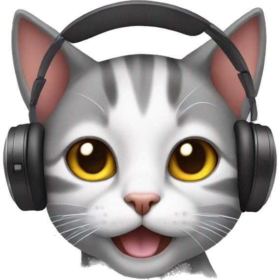 Cat with headphone  emoji