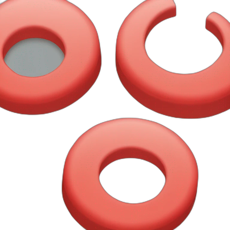 Circulo rojo con dos barras verticales y dos horizontales unidas al circulo por la mitad emoji
