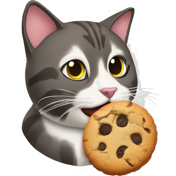 Cat eating cookie emoji