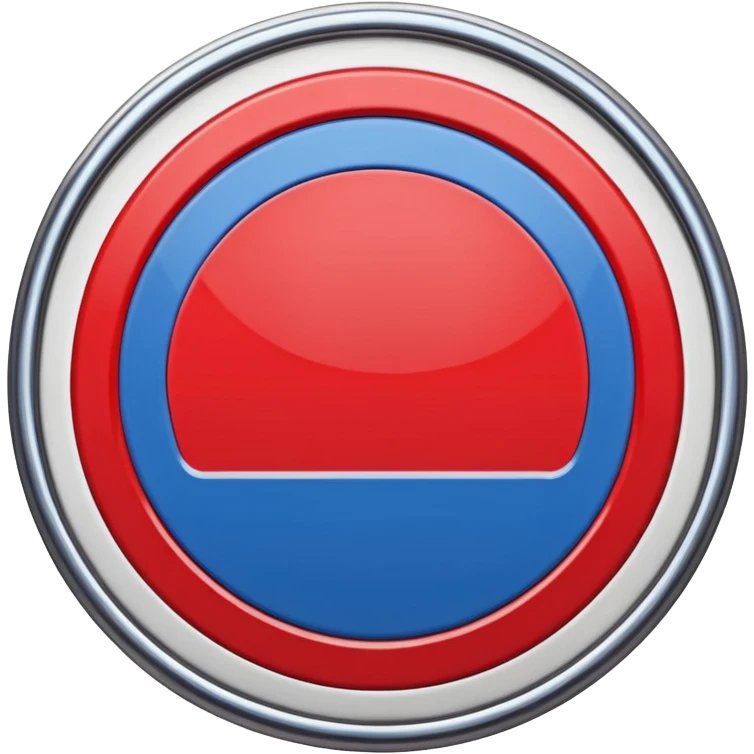 London Underground circular sign, bold red circle with blue horizontal bar, simple and iconic, no text emoji