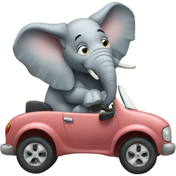 Elephant driving a car  emoji
