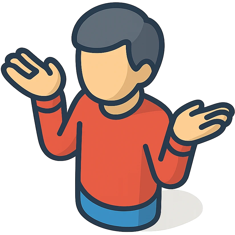 человек разводит руками принимая ситуацию emoji