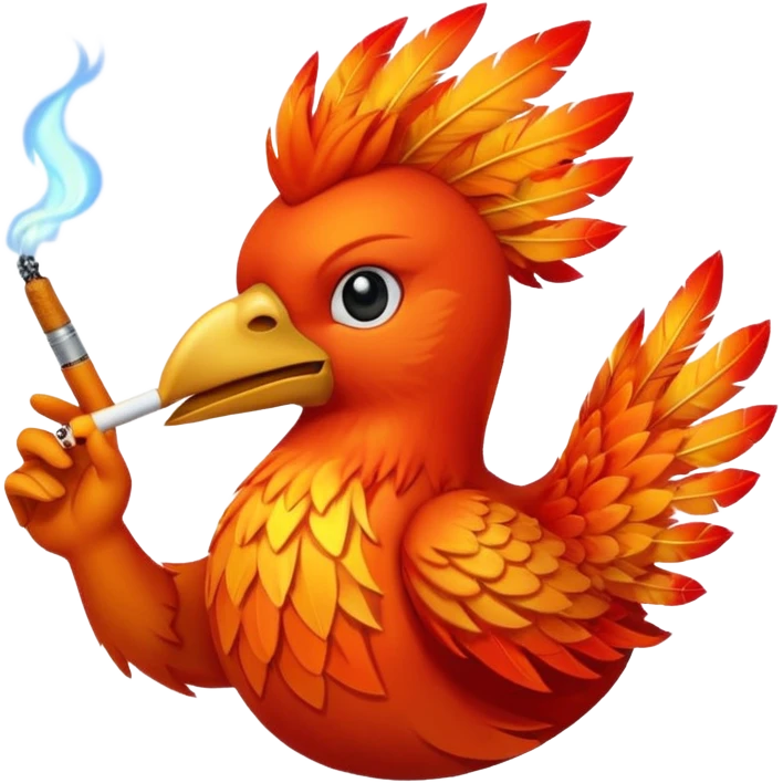 fire bird with a sigaret emoji