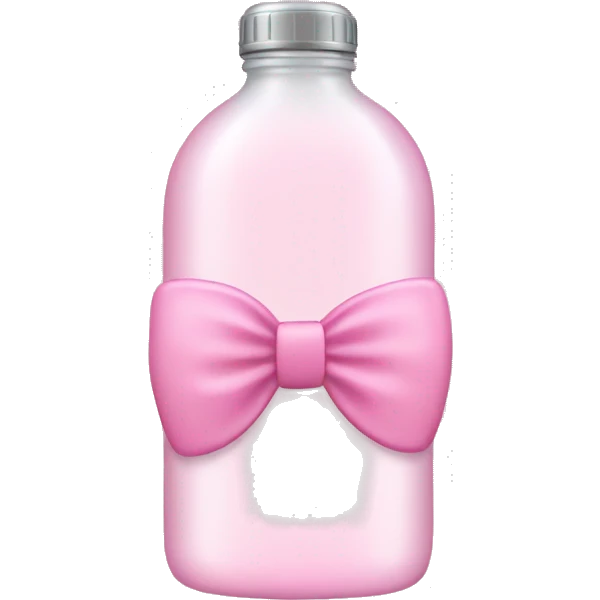 Waterbottle light pink with a bow without face  emoji