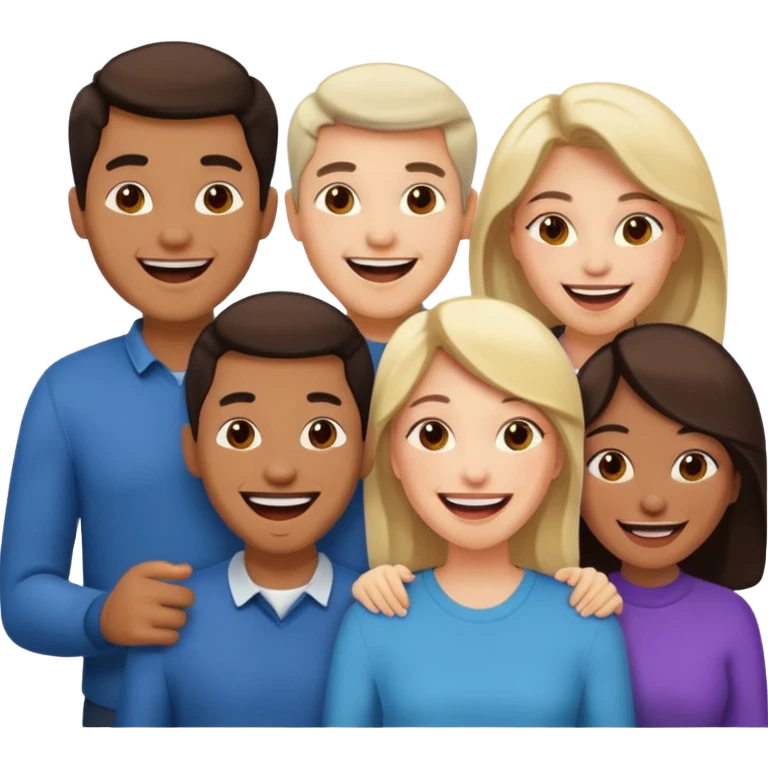 a group of 4 people all of SAME AGE GROUp two men n two women emoji